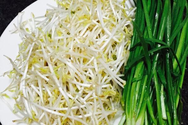 韭菜炒绿豆芽的做法图解1