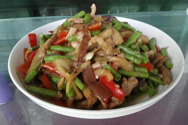 茄子豆角炒肉的做法图解5