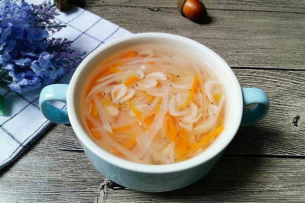 虾皮双萝卜丝汤的做法图解4