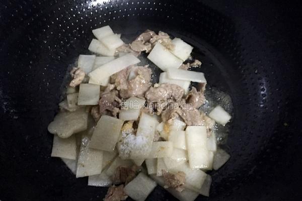 白萝卜炒肉片的做法图解6