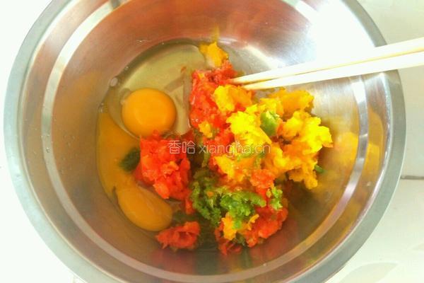 彩椒鸡蛋饼的做法图解1