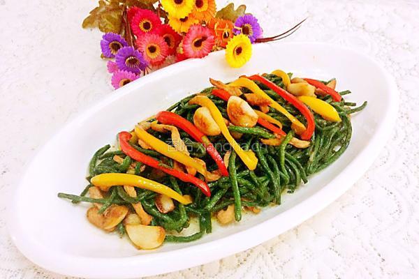 彩椒过油豇豆的做法图解11