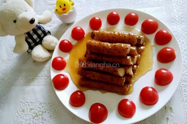 圣女果蜜汁山药的做法图解4