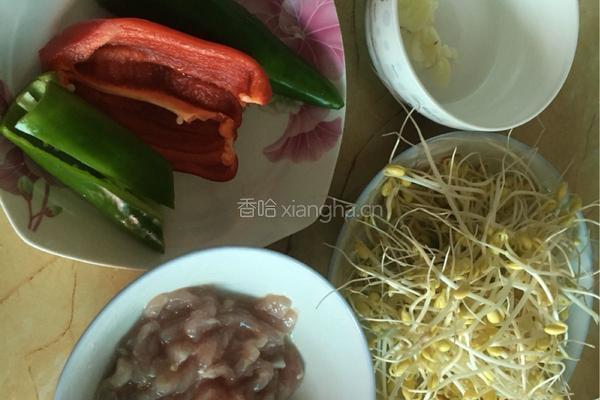 豆芽炒肉丝的做法图解1