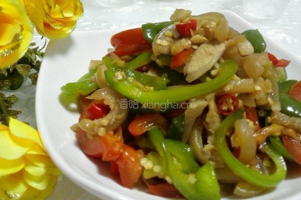 彩椒炒猪皮的做法图解12