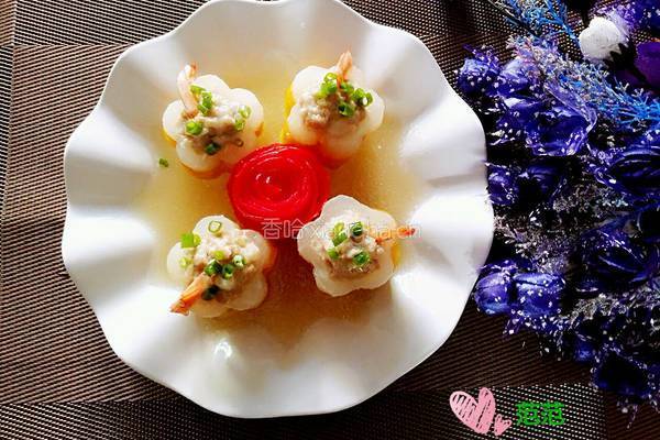 花样白萝卜酿虾球的做法图解19