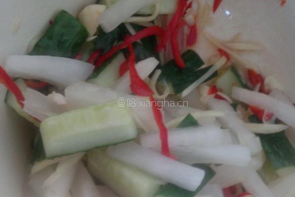 洗澡泡菜之酸辣萝卜黄瓜条的做法图解6