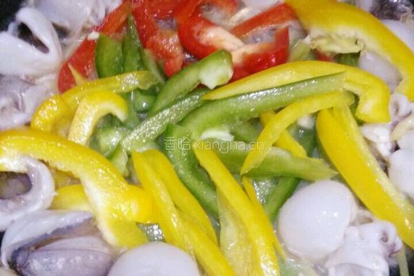 彩椒韭菜花炒墨鱼仔的做法图解6