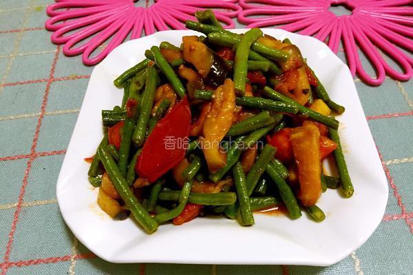 豇豆炒茄子的做法图解5