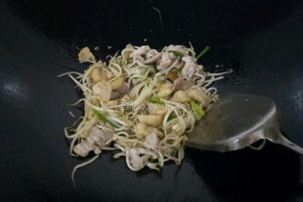 绿豆芽炒肉片（猪油膏版)的做法图解8