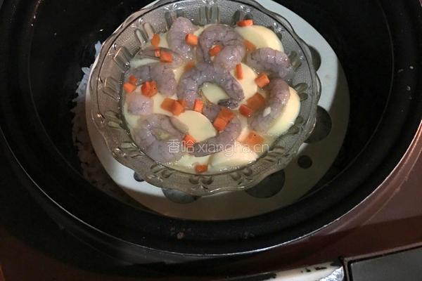 日本豆腐虾仁蒸蛋的做法图解6