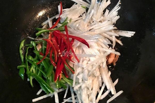 白萝卜炒肉丝的做法图解5