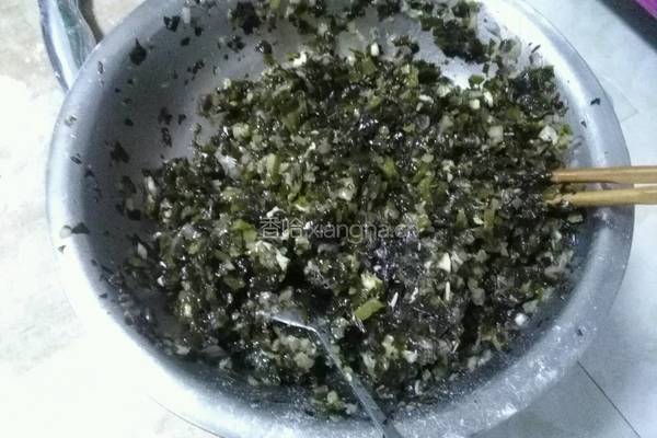海菜猪肉馅包子的做法图解2