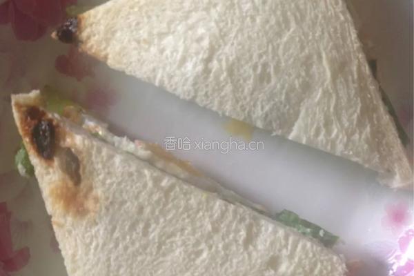 鸡蛋火腿三文治的做法图解7