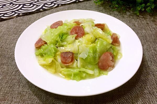 卷心菜炒腊肠的做法图解6