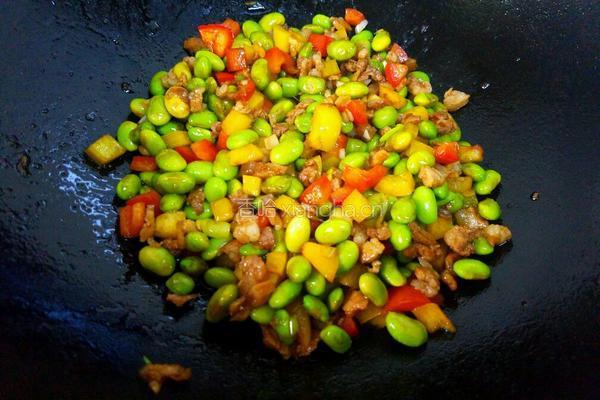 彩椒毛豆炒肉末的做法图解9