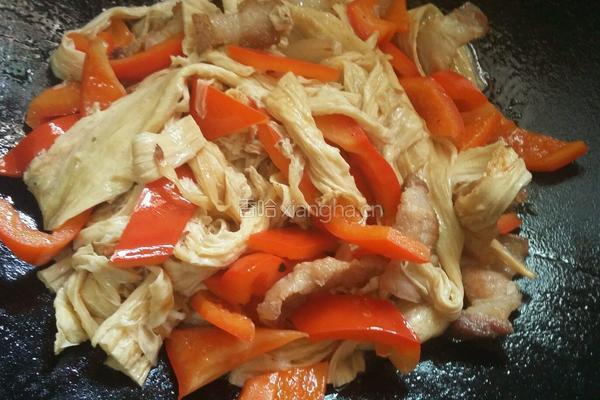 腐竹彩椒炒肉的做法图解8