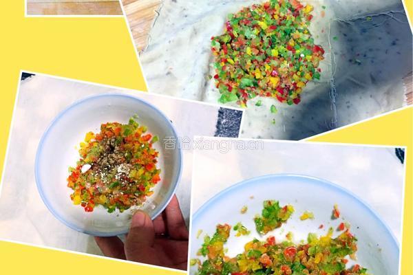 彩椒蒸卷的做法图解3