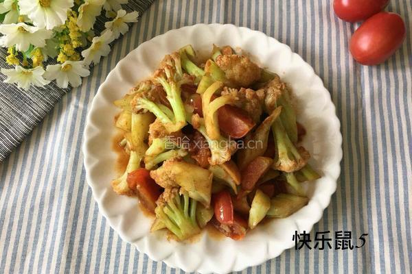 圣女果炒菜花的做法图解7