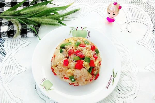 双椒鸡蛋炒饭的做法图解7