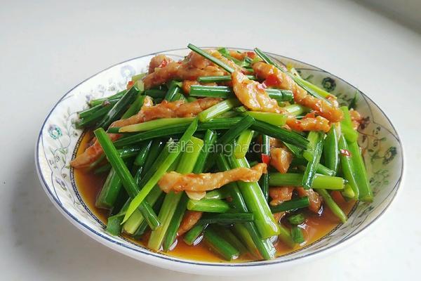 韭菜苔炒肉丝的做法图解7