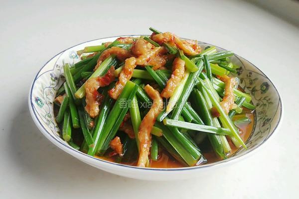 韭菜苔炒肉丝的做法图解9