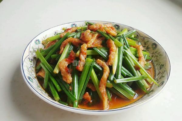 韭菜苔炒肉丝的做法图解10