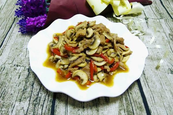 肉片炒口蘑的做法图解10