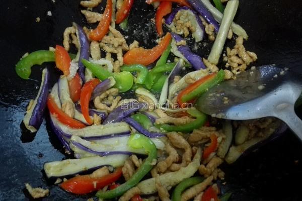 肉丝炒茄丝的做法图解4
