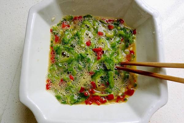苦瓜煎蛋的做法图解13