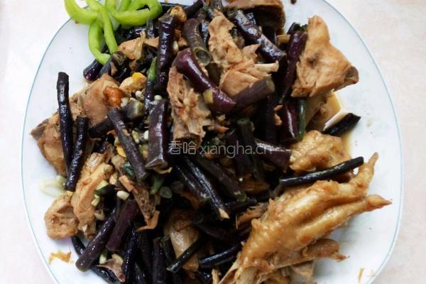 紫豆角炒鸡块的做法图解8