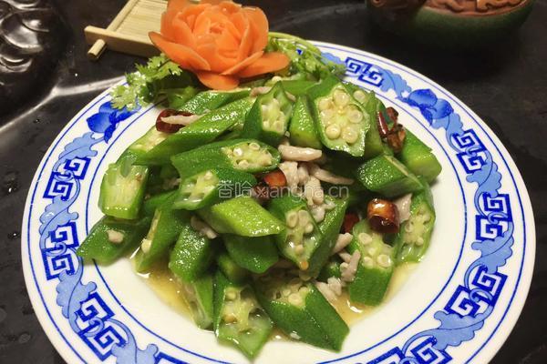 秋葵炒肉丝的做法图解12