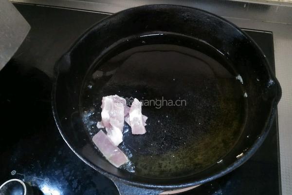 猪肉炒蒜苔的做法图解2