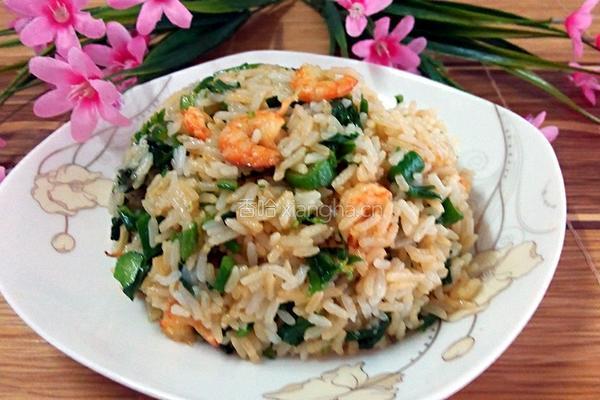 ＃快手菜＃虾仁青菜炒饭的做法图解6