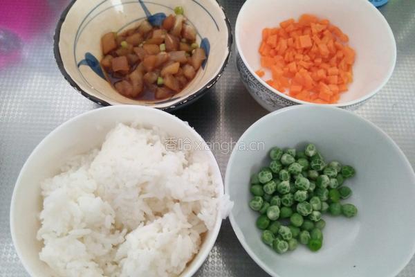 鸡肉丁炒大米饭的做法图解1