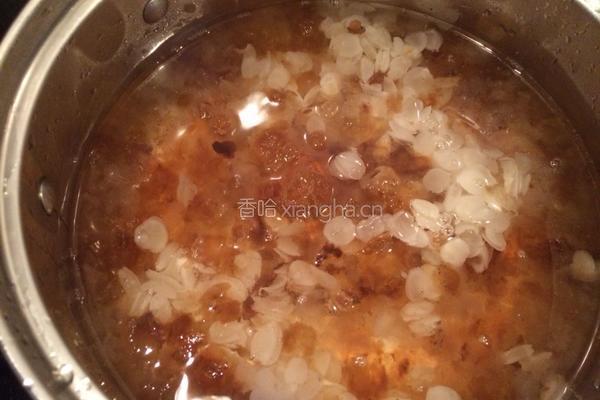 桃胶雪莲子牛奶羹的做法图解5