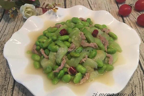 丝瓜 毛豆炒肉丝的做法图解9