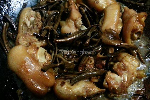茶树菇烧猪蹄的做法图解8