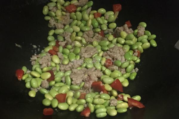肉末毛豆的做法图解3