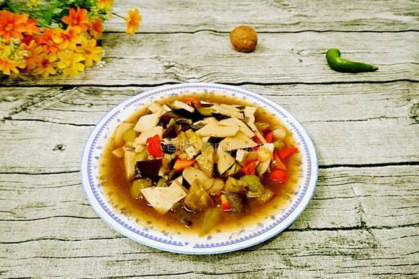 豆腐片炒茄子的做法图解10