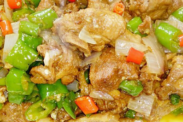 青椒炒仔鸭的做法图解9