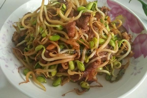 黄豆芽炒肉片的做法图解4