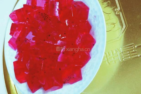 火龙果白凉粉果冻牛奶的做法图解18