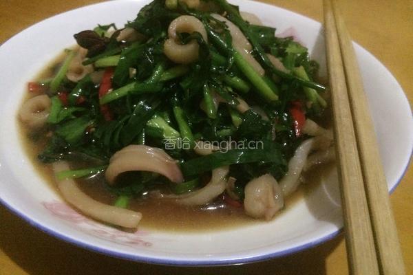 韭菜炒鱿鱼