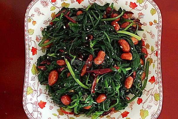 【芹菜叶拌花生米】的做法图解12