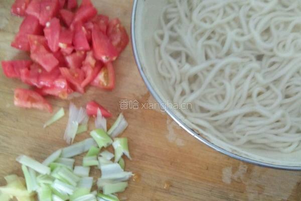 番茄炒面条的做法图解1