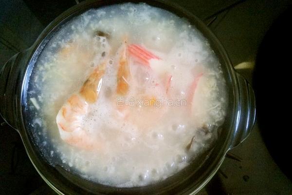 海鲜干贝燕麦粥的做法图解7