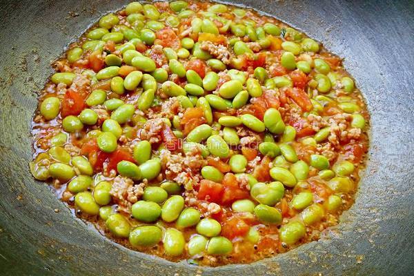 肉末炒毛豆的做法图解7
