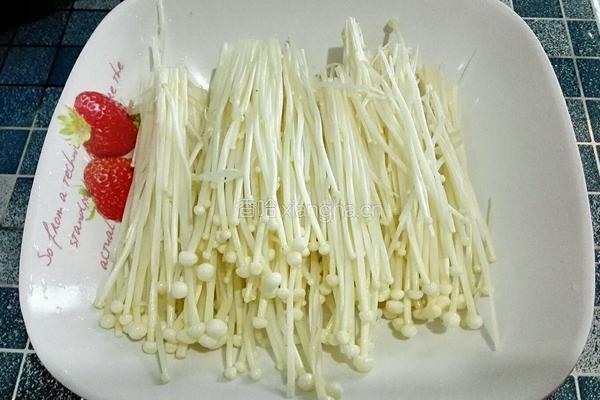玉子豆腐烩金针菇的做法图解2