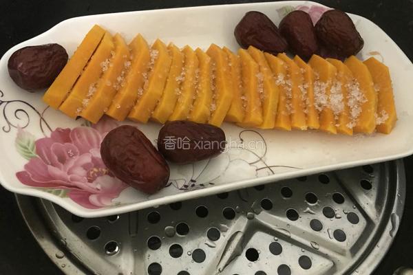 红枣蒸南瓜的做法图解4